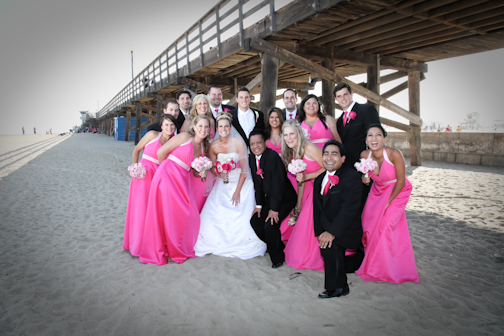 Bridal Party at Sunset Beach